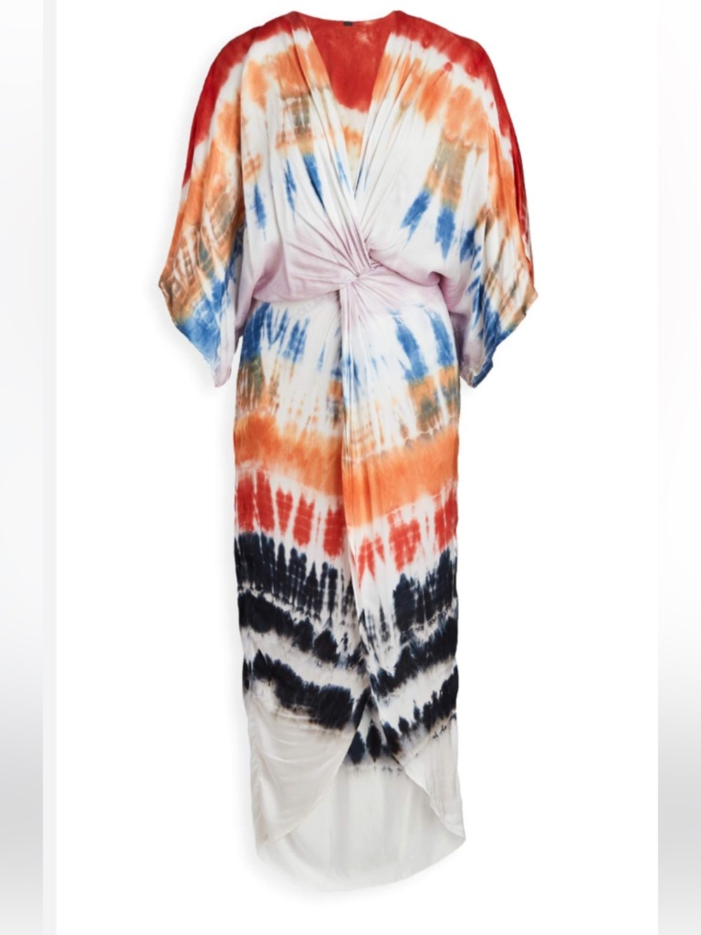 Young Fabulous & Broke Tie-Dye Maxi Dress with Deep V and Side Slit - Picture 4 of 12